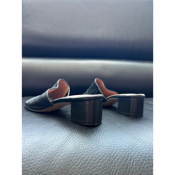 Slides with heels leather size 10 - Picture 3 of 4